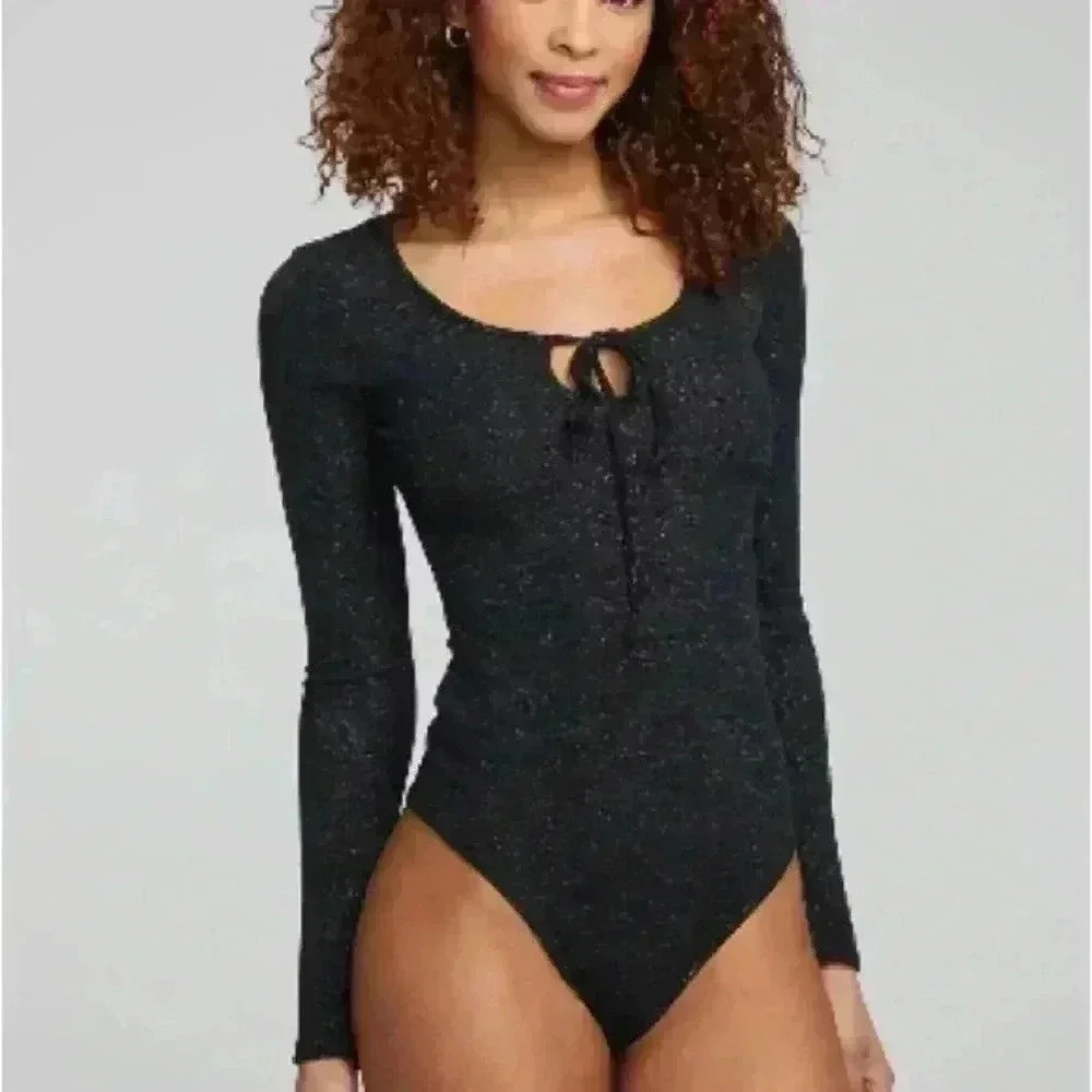 CHASER Spelly Bodysuit ~ S ~ Shadow Black ~ NWT!